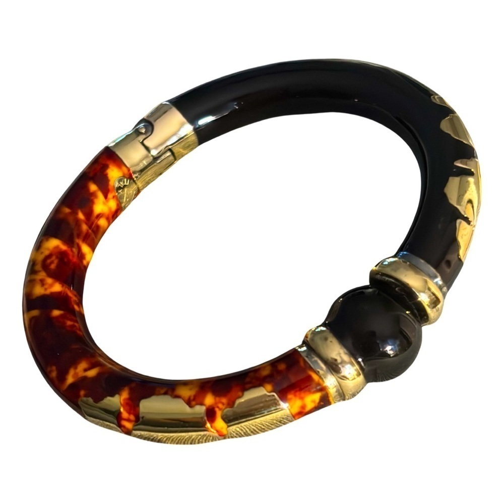 Amazing Italian Designer Sterling Silver 18k Plated And Enamelbracelet